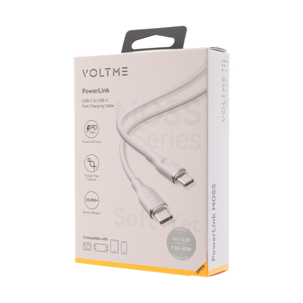 1M Cable Type-C TO Type-C VOLTME (60W,C2025) Gray thumbnail 2