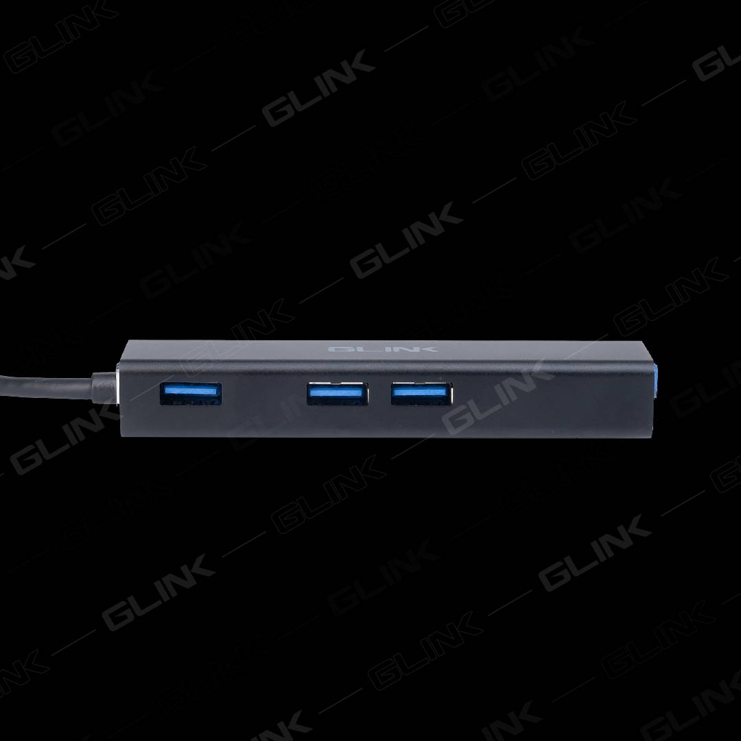 3 Port USB HUB v3.0 + LAN GLINK (GL-034) Black thumbnail 3