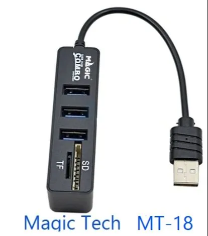 3 Port USB HUB v2.0 + Card Reader MAGICTECH (MT-18) Black thumbnail 2