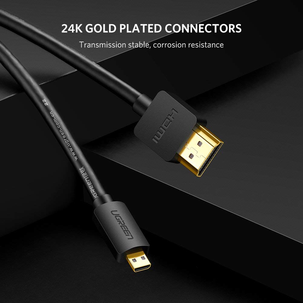 Cable Micro HDMI TO HDMI 4K (V.2.0) M/M (1.5M) UGREEN 30102 thumbnail 2