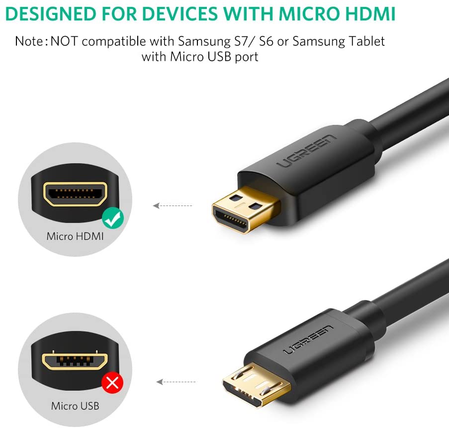 Cable Micro HDMI TO HDMI 4K (V.2.0) M/M (1.5M) UGREEN 30102 thumbnail 3