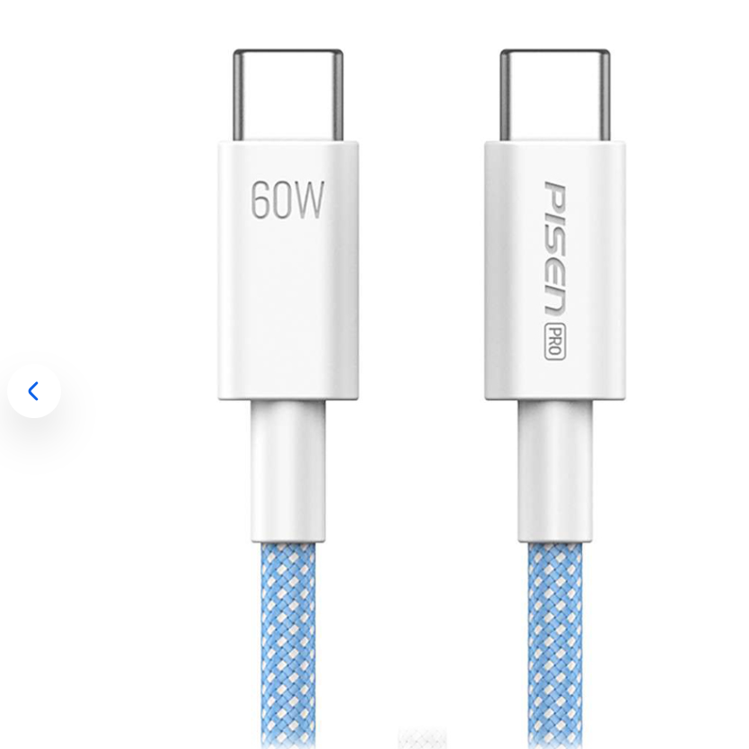 1m 1M Cable Type-C TO Type-C PISEN (60W,CC11-1000) Blue — product image 1