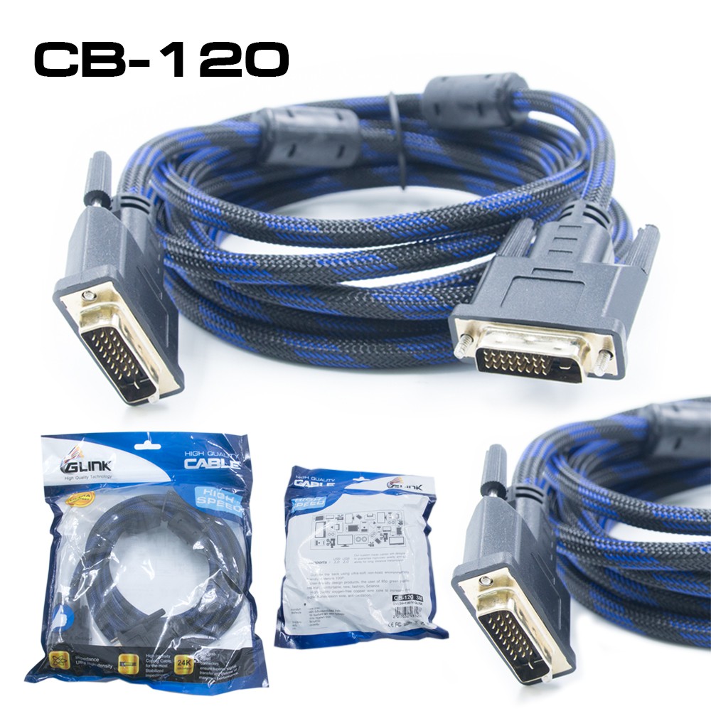 glink Cable DVI TO DVI 24+1 M/M (3M) GLINK สายถัก — product image 1