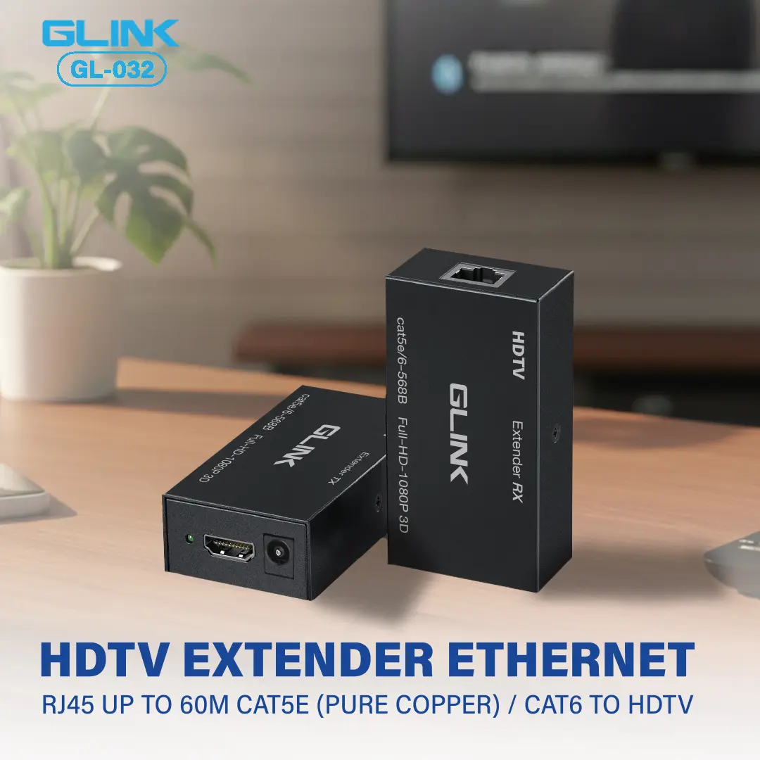Converter HDMI Extender 60M By UTP CAT5e/6 GLINK (GL032) thumbnail 3