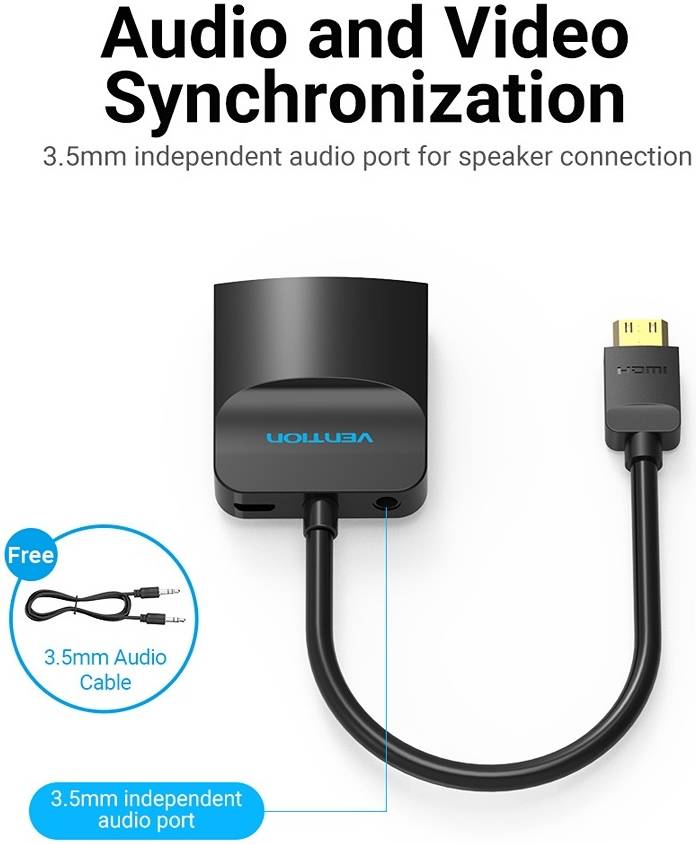 Converter Mini HDMI TO VGA AUDIO VENTION (AGABB) thumbnail 2