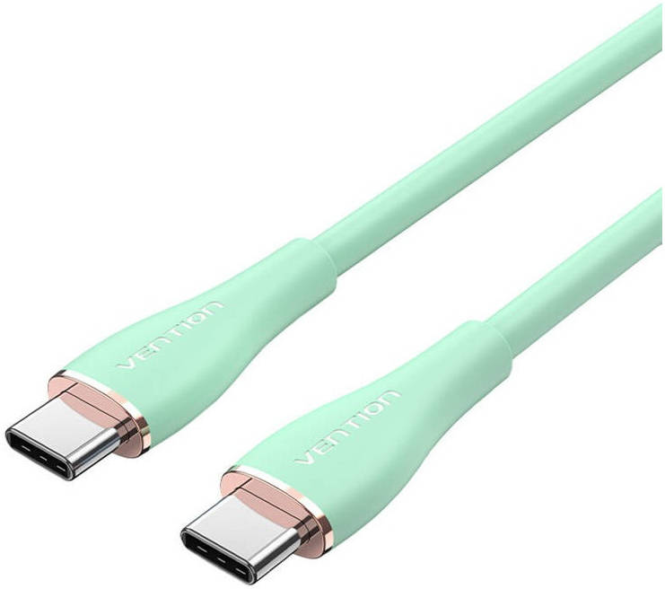 vention 1M Cable Type-C TO Type-C VENTION (100W,Silicone Type) Light Green — product image 1