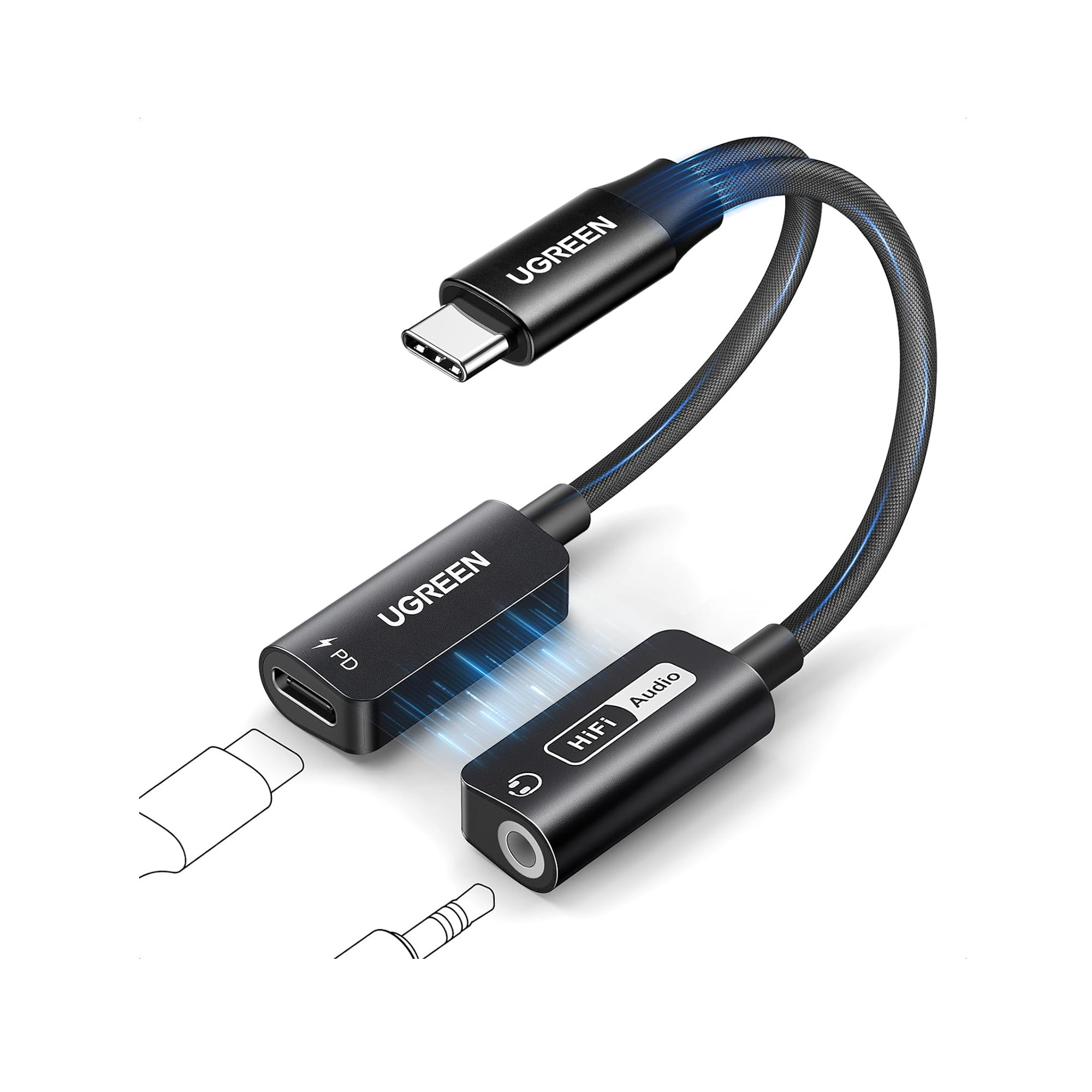 ugreen Converter Type-C 2 IN 1 TO 3.5mm Aux + USB-C UGREEN (25837) — product image 1