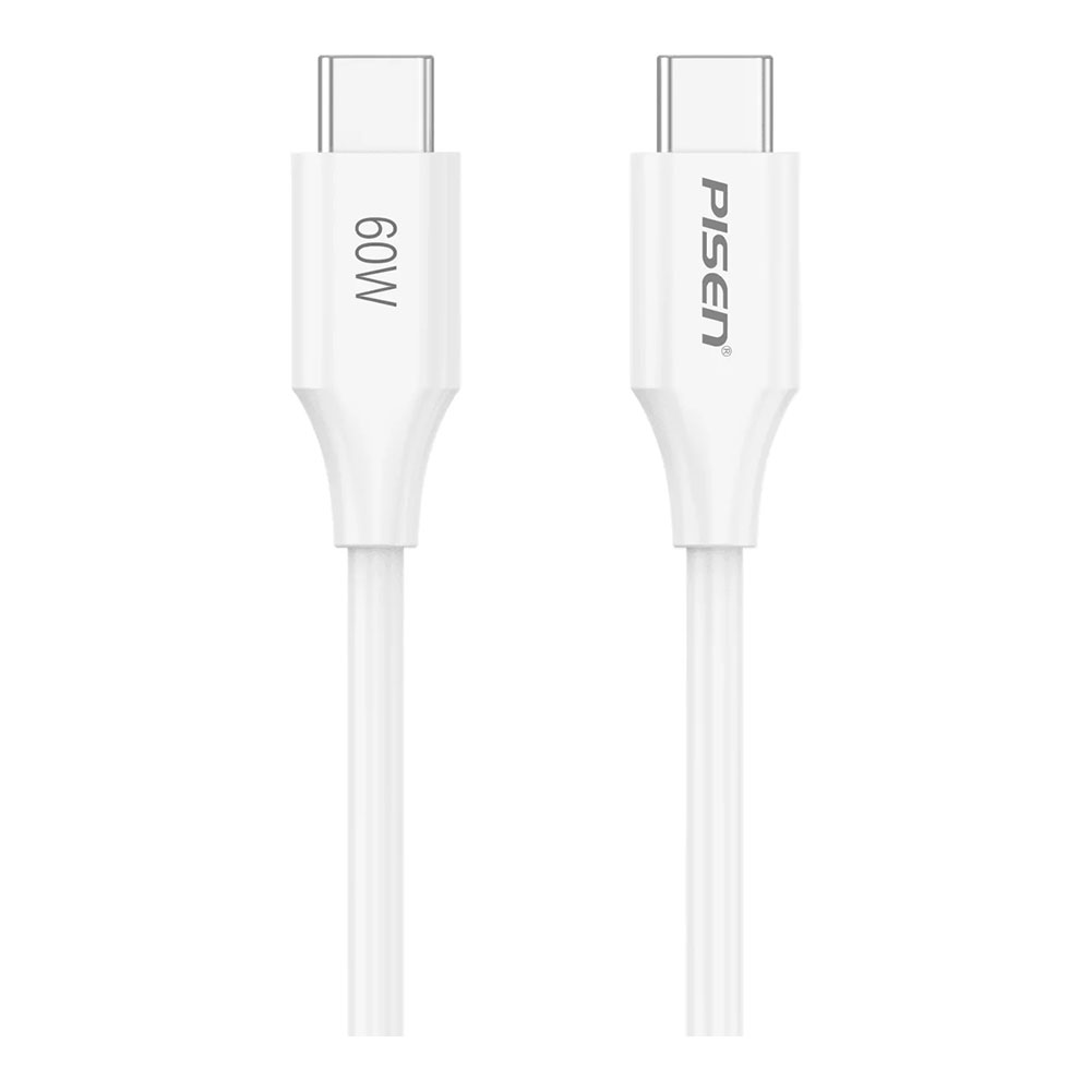 1m 1M Cable Type-C TO Type-C PISEN (60W,CC-PD01-1000) White — product image 1