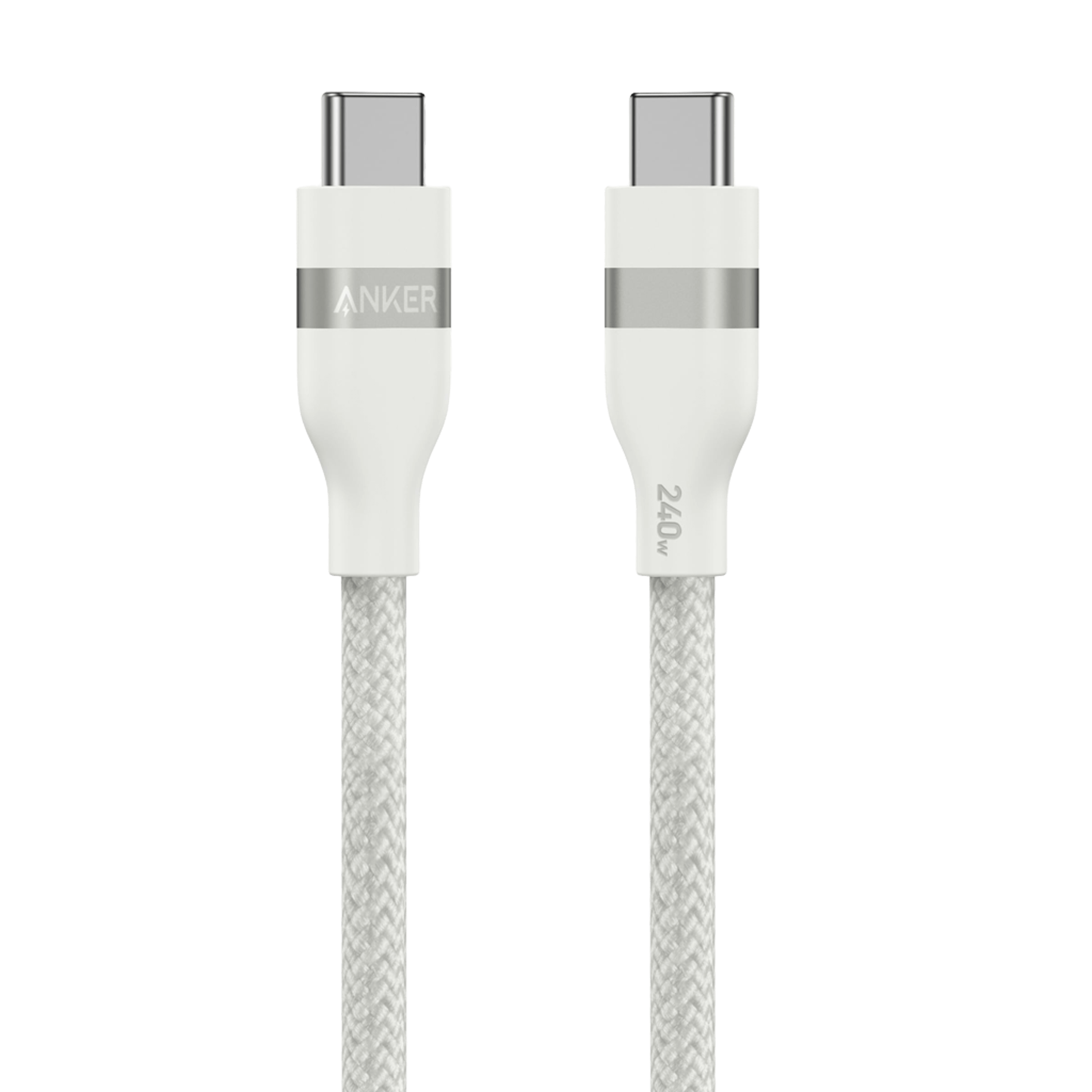 anker 0.9M Cable Type-C TO Type-C (240W,A82E2H21) ANKER Braided White — product image 1