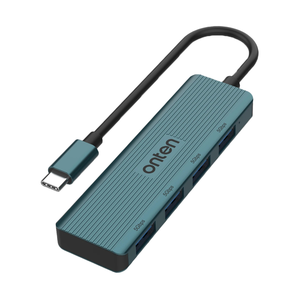 v3.2 4 Port USB HUB v3.2 ONTEN (UC621) Type-C Dark Green — product image 1