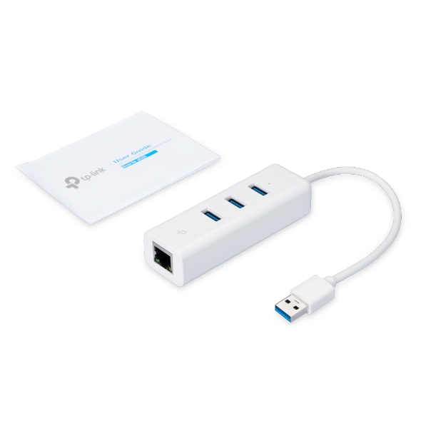 3 Port USB HUB v3.0 + LAN TP-LINK UE330 (White) thumbnail 3
