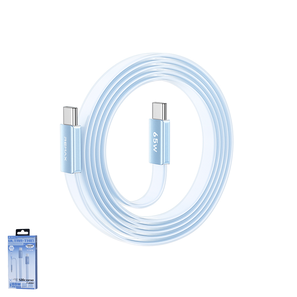 remax 1.2M Cable Type-C TO Type-C REMAX (65W,CB35) Blue — product image 1