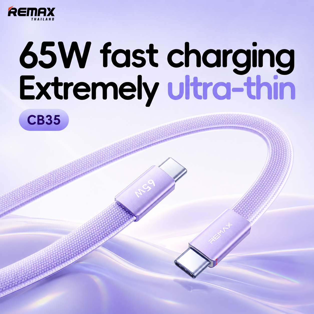 1.2M Cable Type-C TO Type-C REMAX (65W,CB35) Blue thumbnail 4