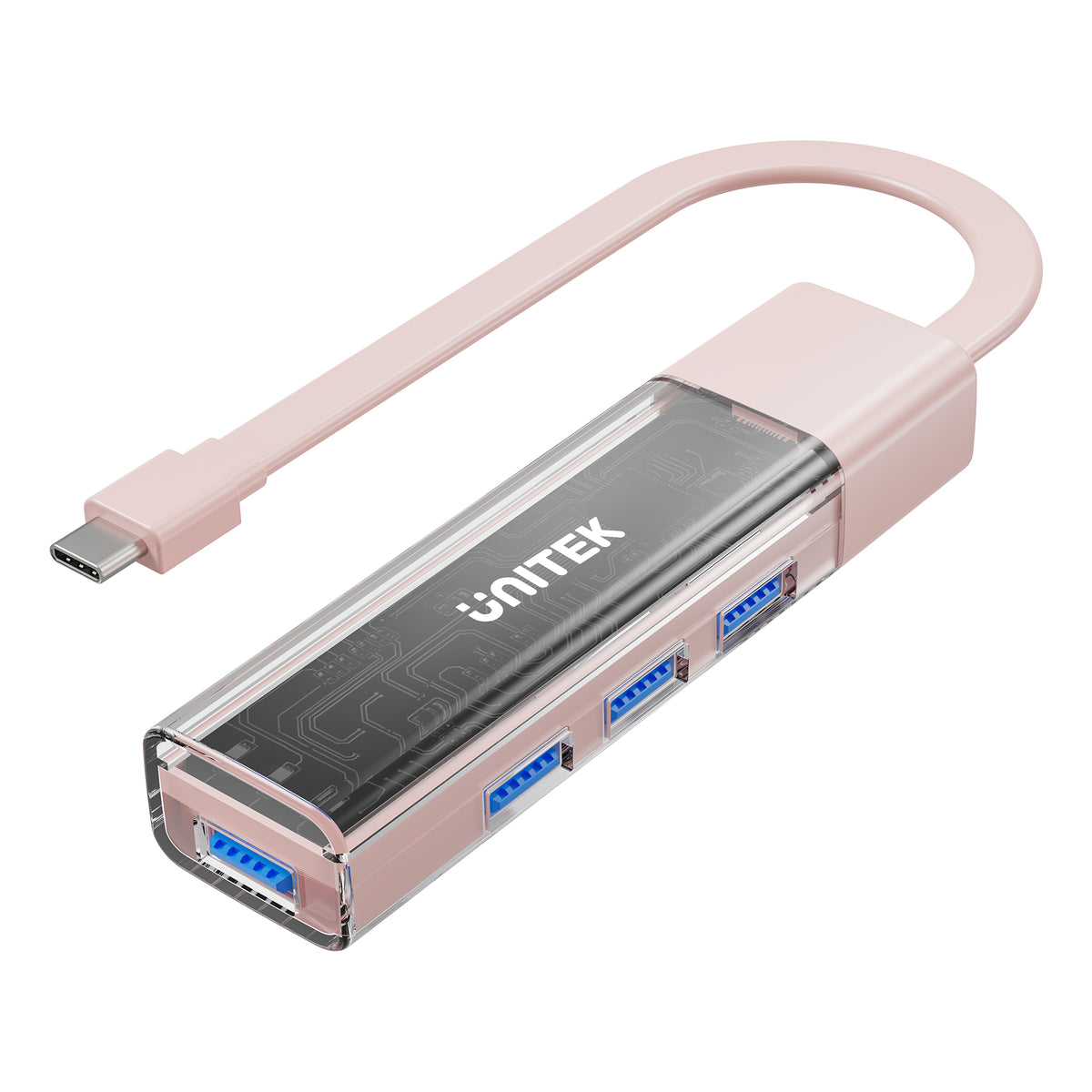 v.3.0 4 Port USB HUB v.3.0 UNITEK (H1319APK01) Type-C Pink — product image 1