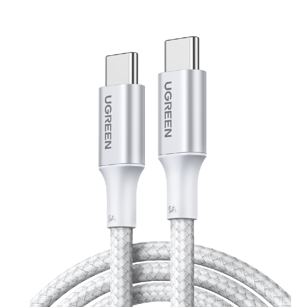 ugreen 2M Cable Type-C TO Type-C UGREEN (100W,Alu Silver, Nylon-25069) White — product image 1