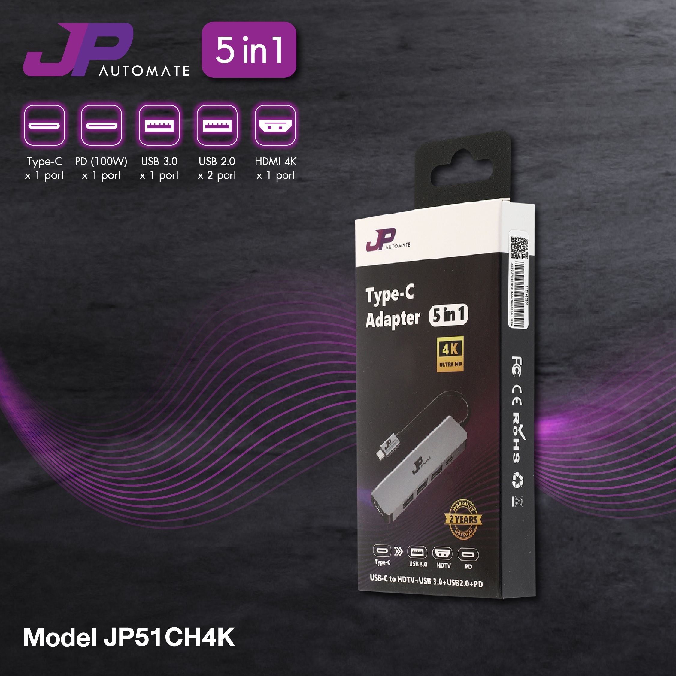 Converter Type-C 5 in 1 JP (JP51CH4K) thumbnail 2