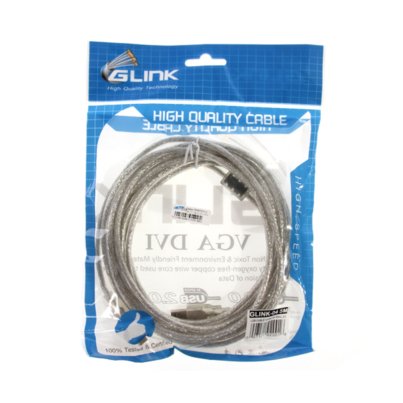 Cable PRINTER USB 2.0 (1.8M) GLINK สายใส thumbnail 2