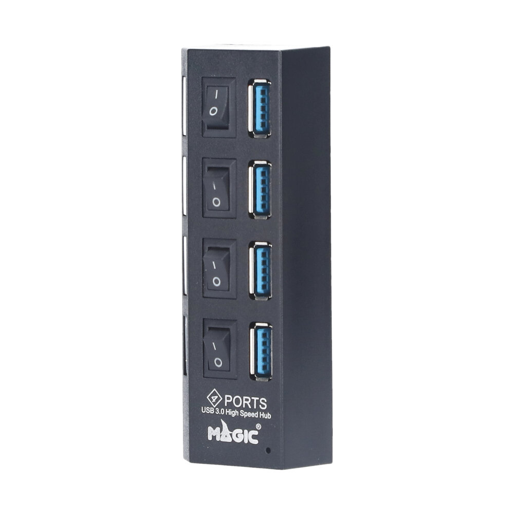 4 Port USB HUB v3.0 MAGICTECH (MT09) Type-C Black thumbnail 2