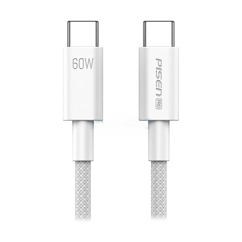 1m 1M Cable Type-C TO Type-C PISEN (60W,CC11-1000) Grey — product image 1