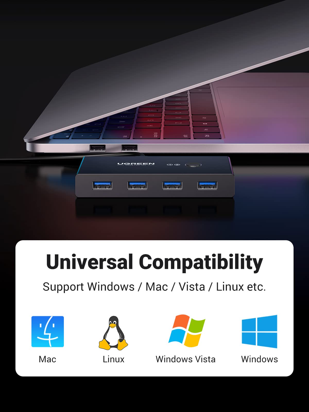 USB 3.0 Sharing Switch 2:4 UGREEN (30768) thumbnail 3