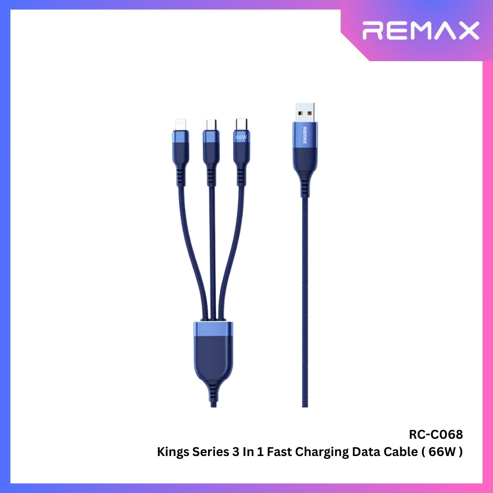 1M Cable Charger 3in1 REMAX (RC-C068) Blue thumbnail 2