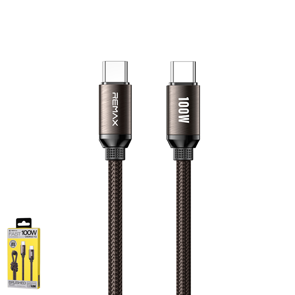 remax 1.2M Cable Type-C TO Type-C REMAX (100W,CB36) Brown — product image 1