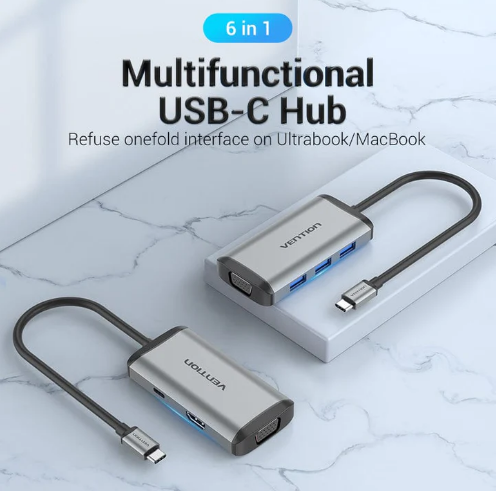 Converter Type-C 6 in1 VENTION (CNCHB) thumbnail 2