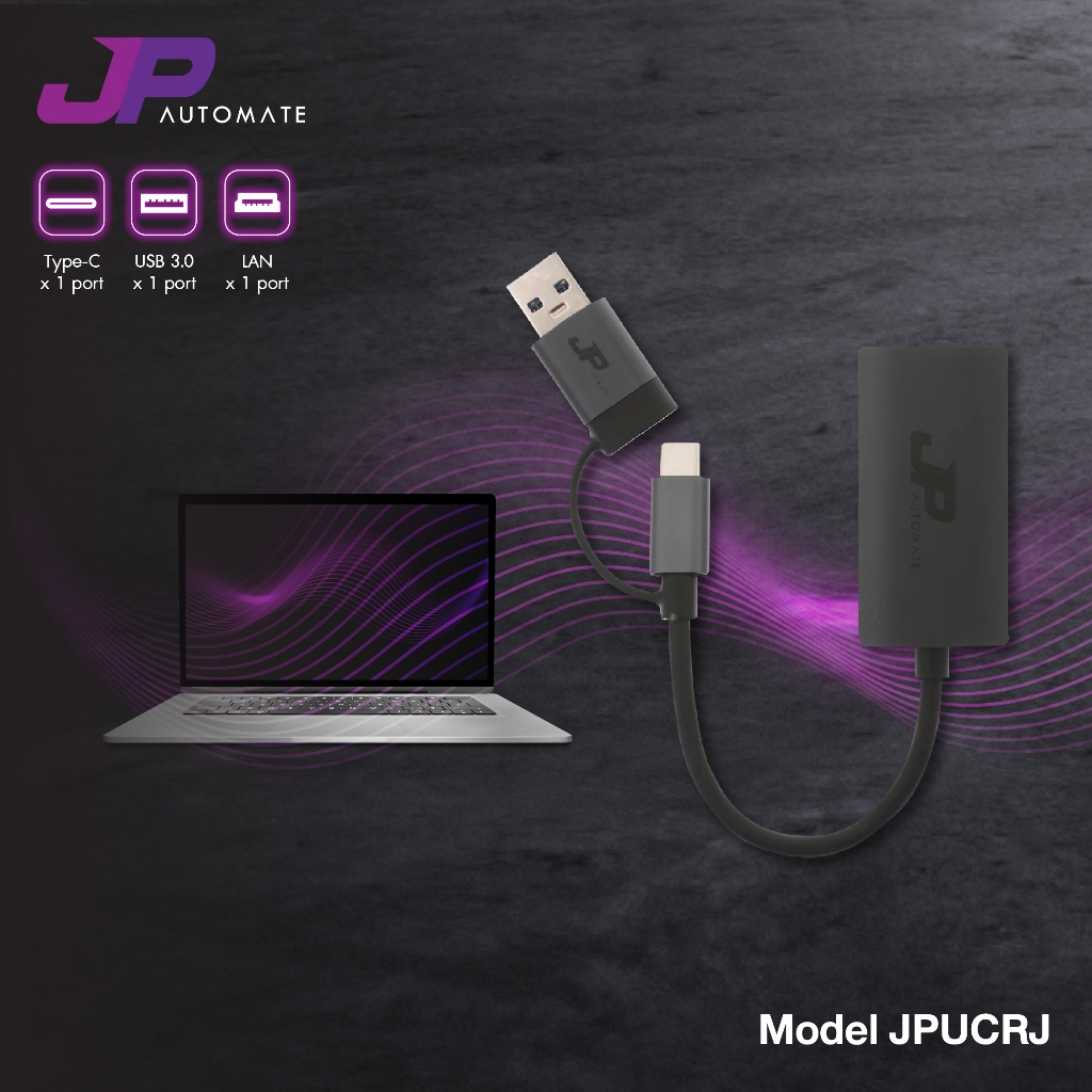 Converter Type-C + USB 3.0 TO LAN JP (JPUCRJ) thumbnail 2