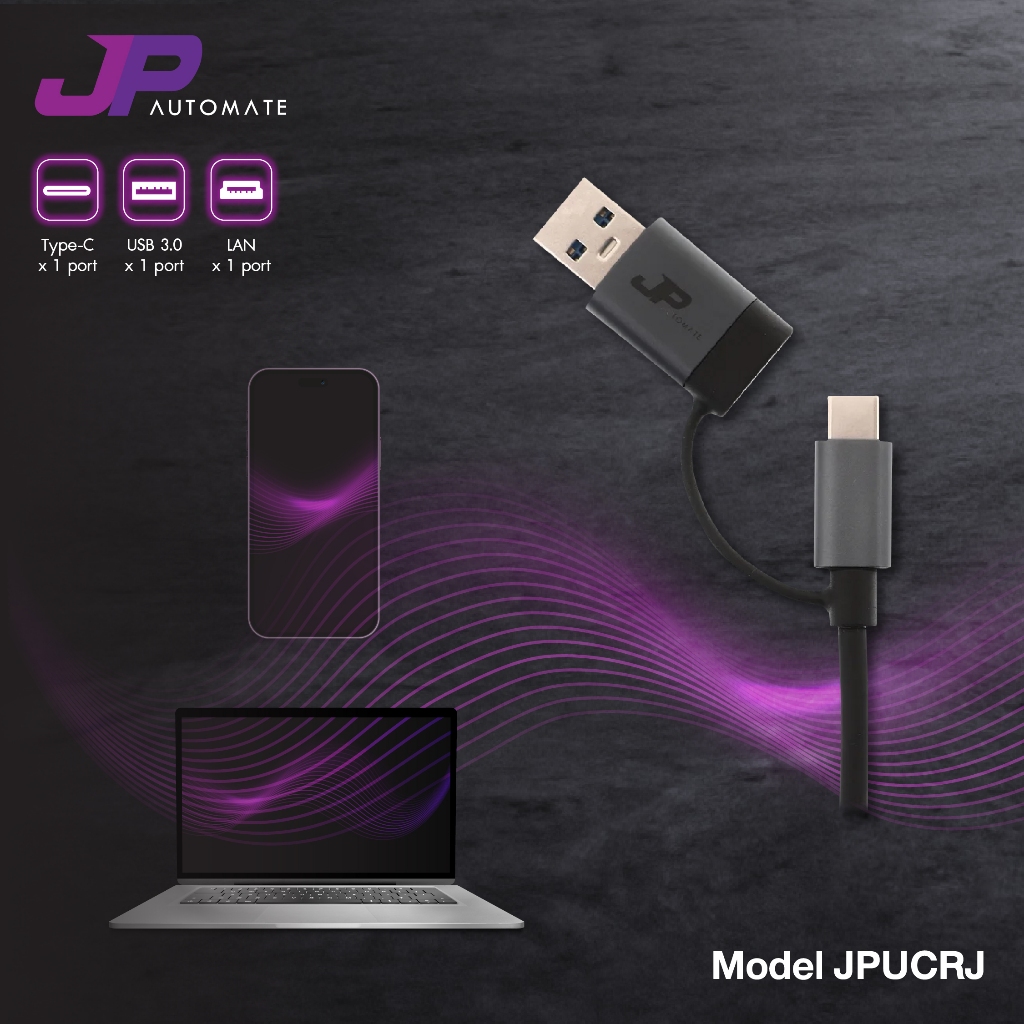 Converter Type-C + USB 3.0 TO LAN JP (JPUCRJ) thumbnail 3