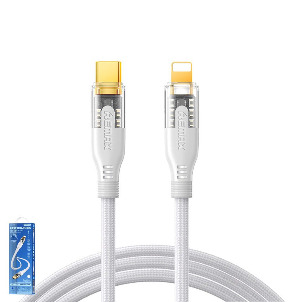 remax 1.2M Cable Type-C TO iPhone REMAX (30W,RC-C171) White — product image 1