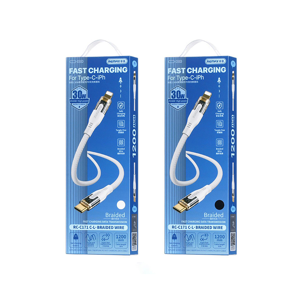 1.2M Cable Type-C TO iPhone REMAX (30W,RC-C171) White thumbnail 4