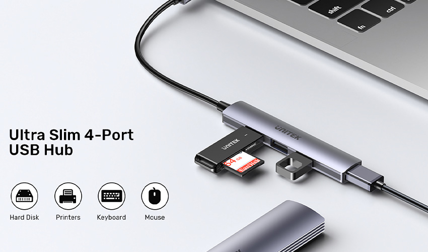 4 Port USB HUB v3.0 UNITEK (H1208A) Grey thumbnail 2