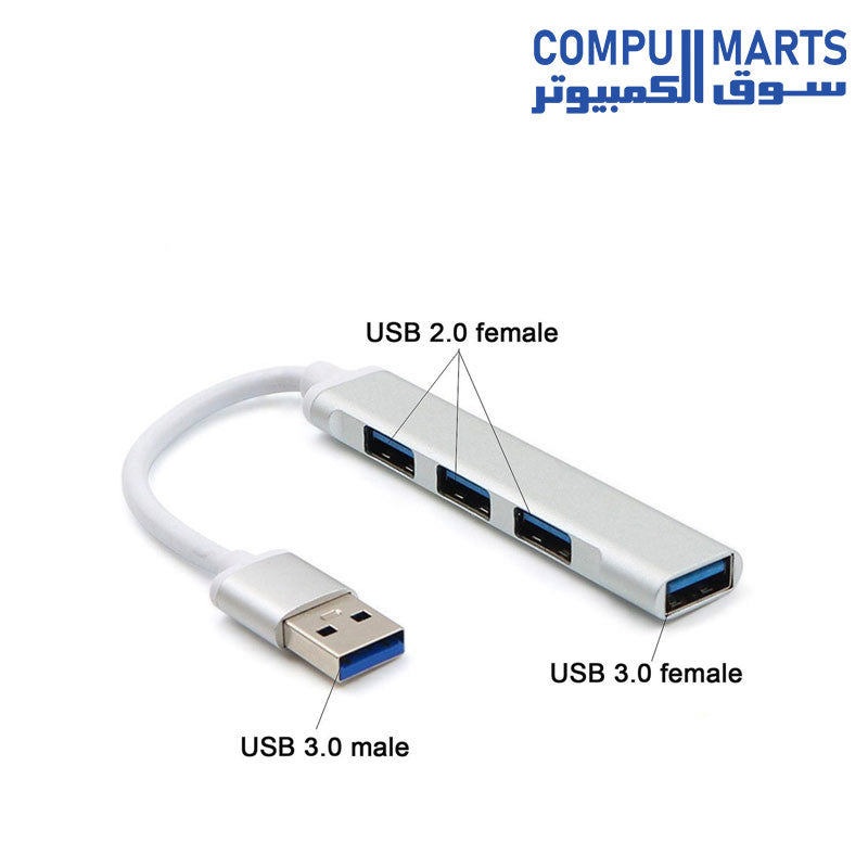 4 Port USB HUB v3.0 ONTEN (OTN-5701) Dark Green thumbnail 2
