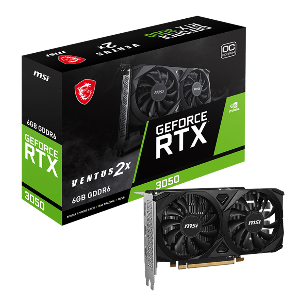 msi VGA MSI GEFORCE RTX 3050 VENTUS 2X E OC - 6GB GDDR6 — product image 1