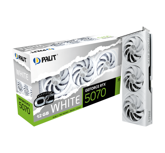 palit VGA PALIT GEFORCE RTX 5070 WHITE OC - 12GB GDDR7 — product image 1