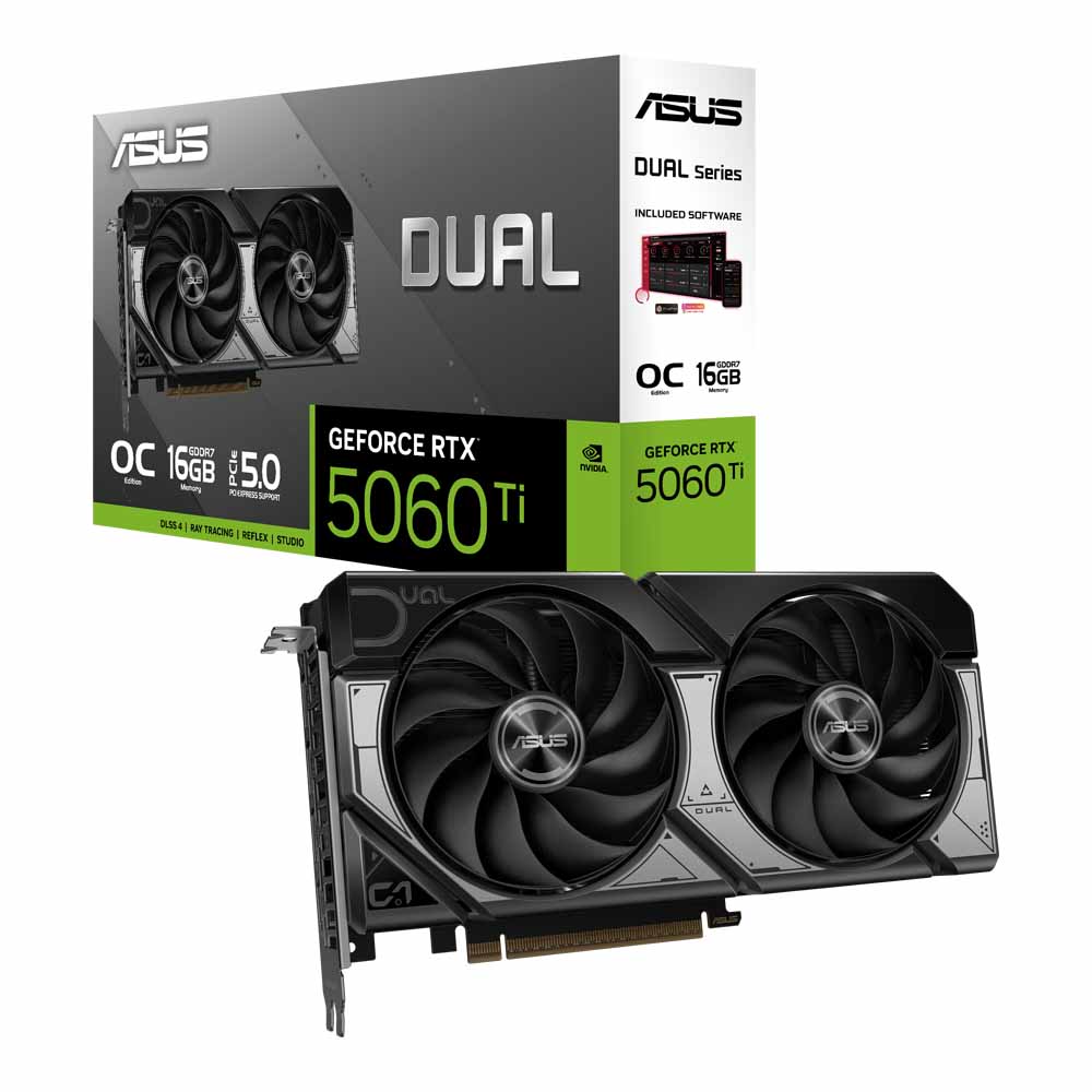 asus VGA ASUS GEFORCE RTX 5060 TI DUAL O16G - 16GB GDDR7 — product image 1