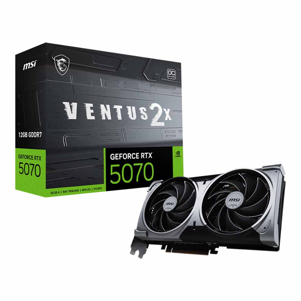 msi VGA MSI GEFORCE RTX 5070 VENTUS 2X OC - 12GB GDDR7 — product image 1