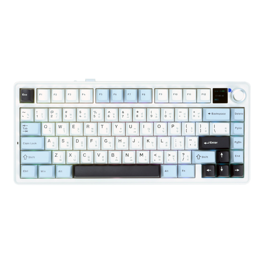 aula KEYBOARD WIRELESS BLUETOOTH AULA F75MAX LIGHT BLUE/WHITE/DARK PURPLE (REAPER SWITCH คีย์บอร์ด) — product image 1