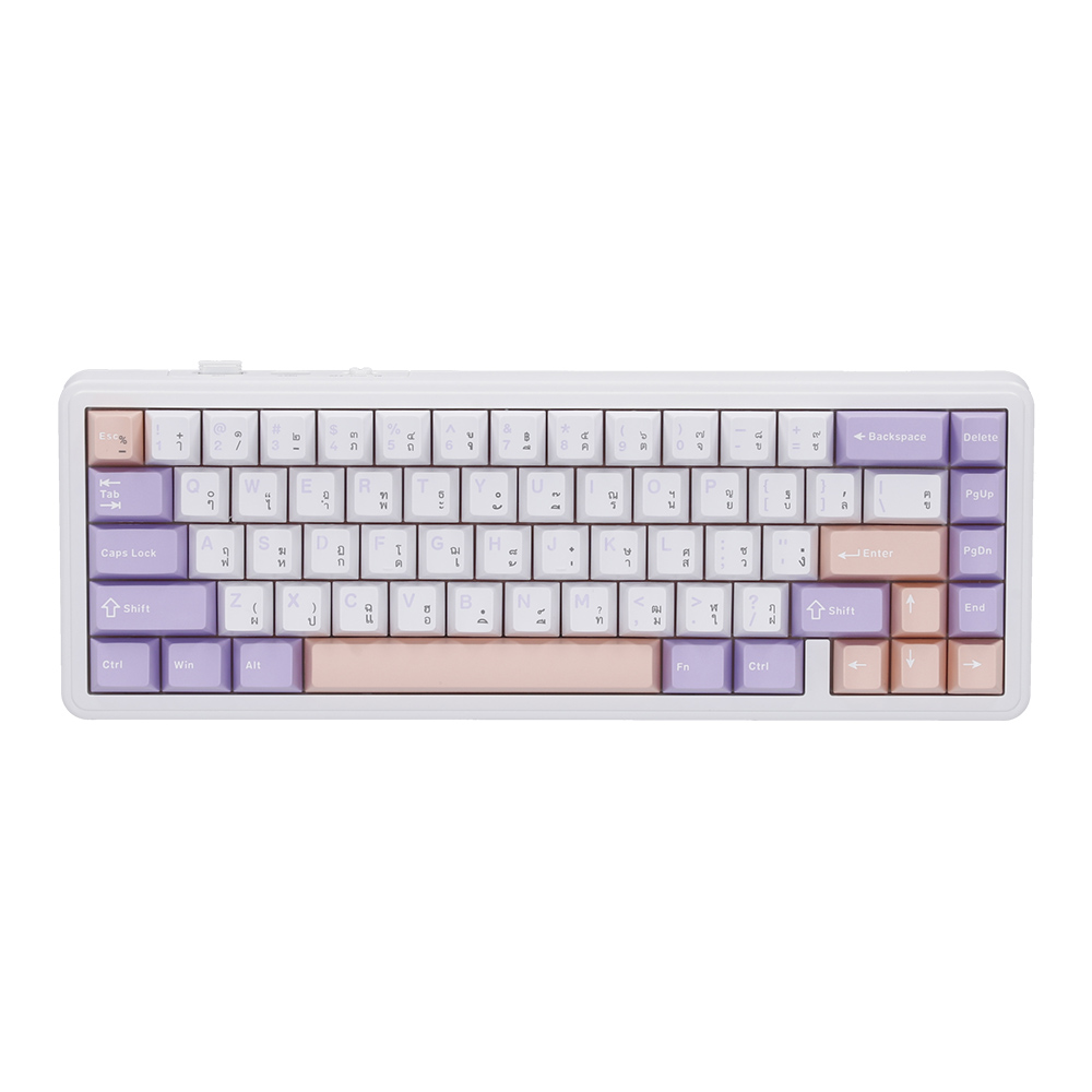 aula KEYBOARD WIRELESS BLUETOOTH AULA F65 WHITE PURPLE PINK (NIMBUS SWITCH คีย์บอร์ด) — product image 1