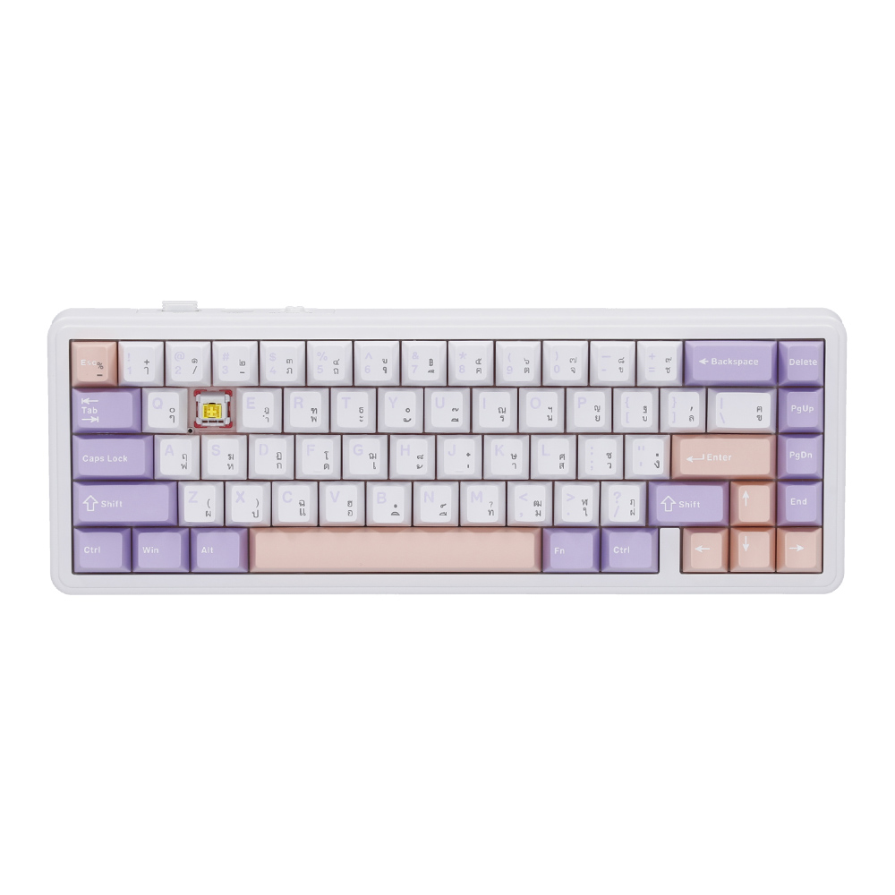 KEYBOARD WIRELESS BLUETOOTH AULA F65 WHITE PURPLE PINK (NIMBUS SWITCH คีย์บอร์ด) thumbnail 2