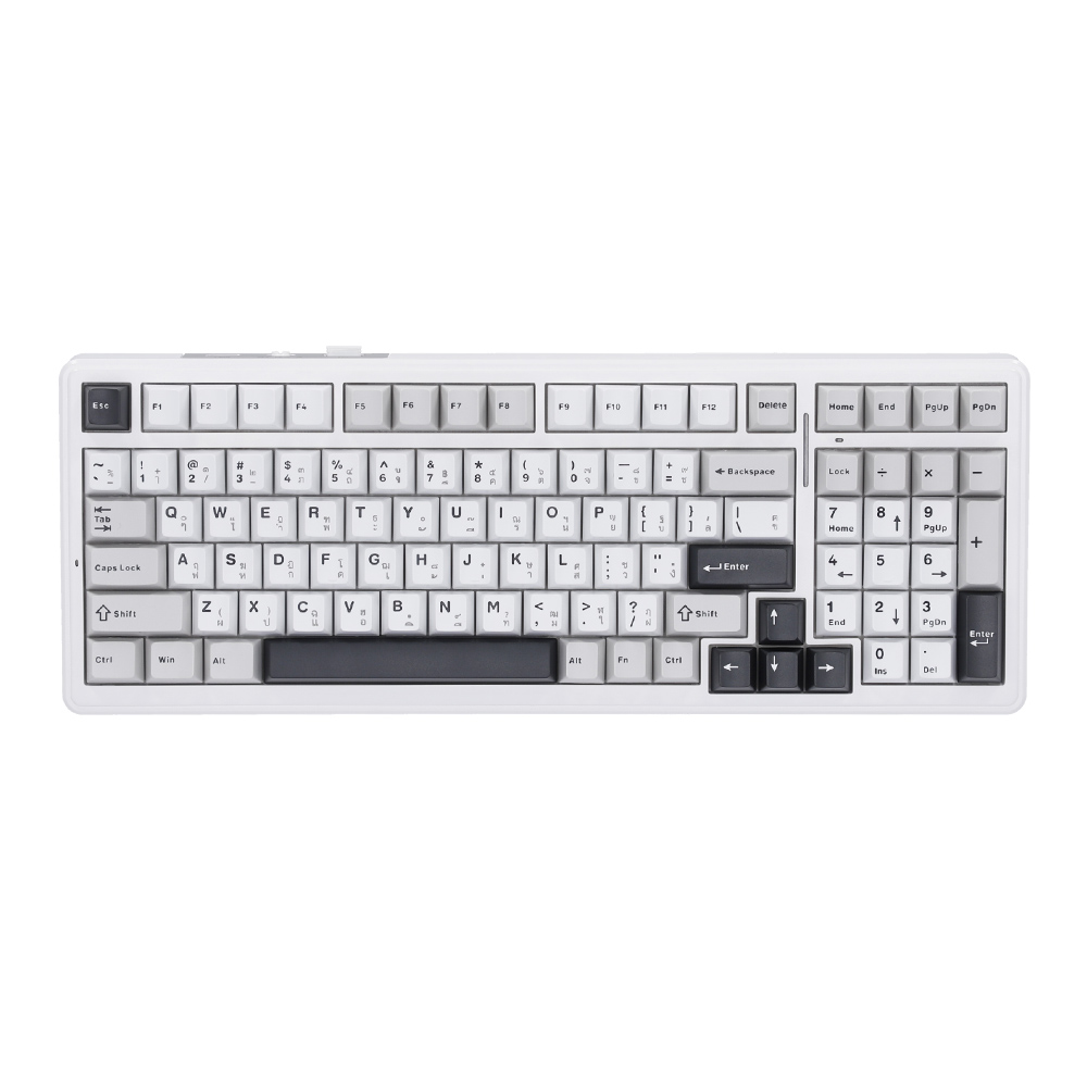aula KEYBOARD WIRELESS BLUETOOTH AULA F99 GREY WHITE DARKGREY (GRAYWOOD SWITCH คีย์บอร์ด) — product image 1