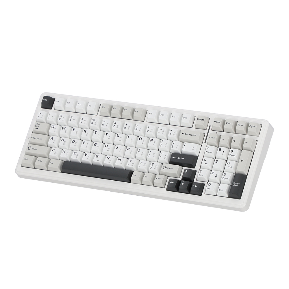 KEYBOARD WIRELESS BLUETOOTH AULA F99 GREY WHITE DARKGREY (GRAYWOOD SWITCH คีย์บอร์ด) thumbnail 4