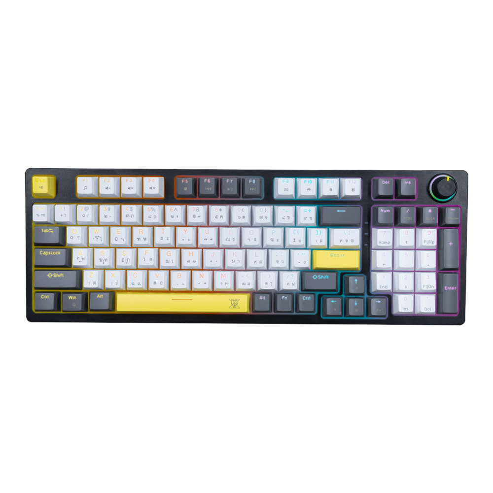 nubwo KEYBOARD NUBWO-X X801 GREY WHITE (RED SWITCH คีย์บอร์ด) — product image 1