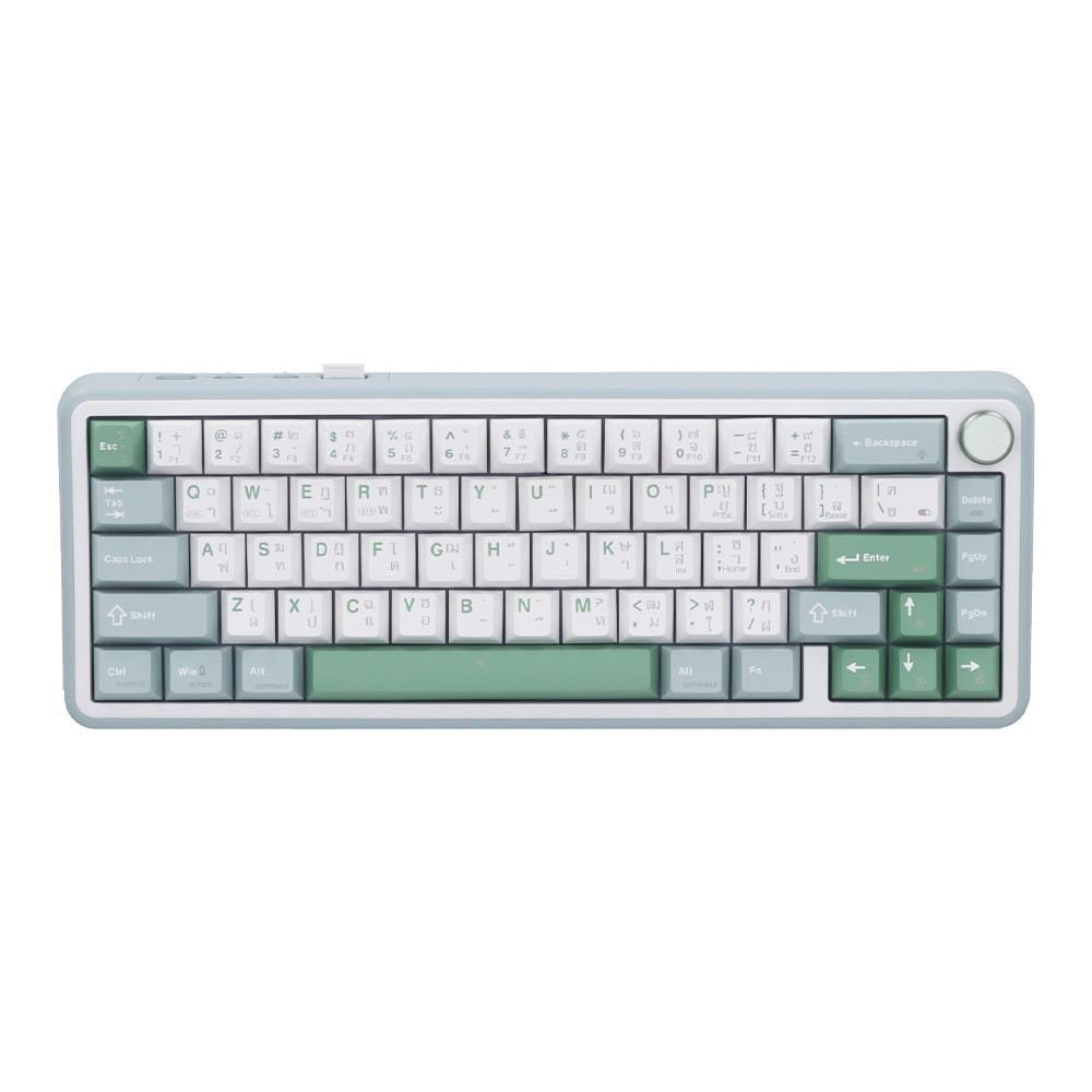 KEYBOARD WIRELESS BLUETOOTH EGA CMK8 WHITE GREEN (SAIKO ONE CLICKY SWITCH คีย์บอร์ด) thumbnail 2