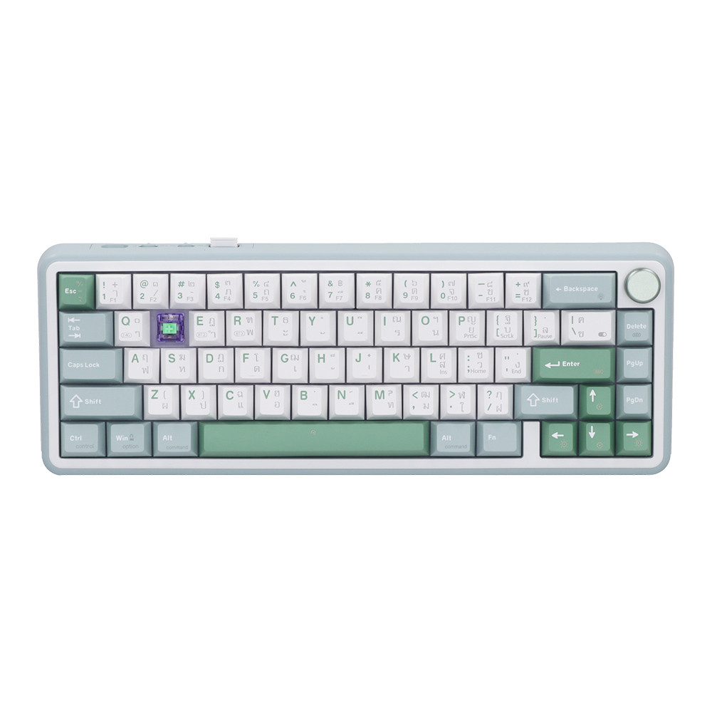 KEYBOARD WIRELESS BLUETOOTH EGA CMK8 WHITE GREEN (SAIKO ONE CLICKY SWITCH คีย์บอร์ด) thumbnail 3