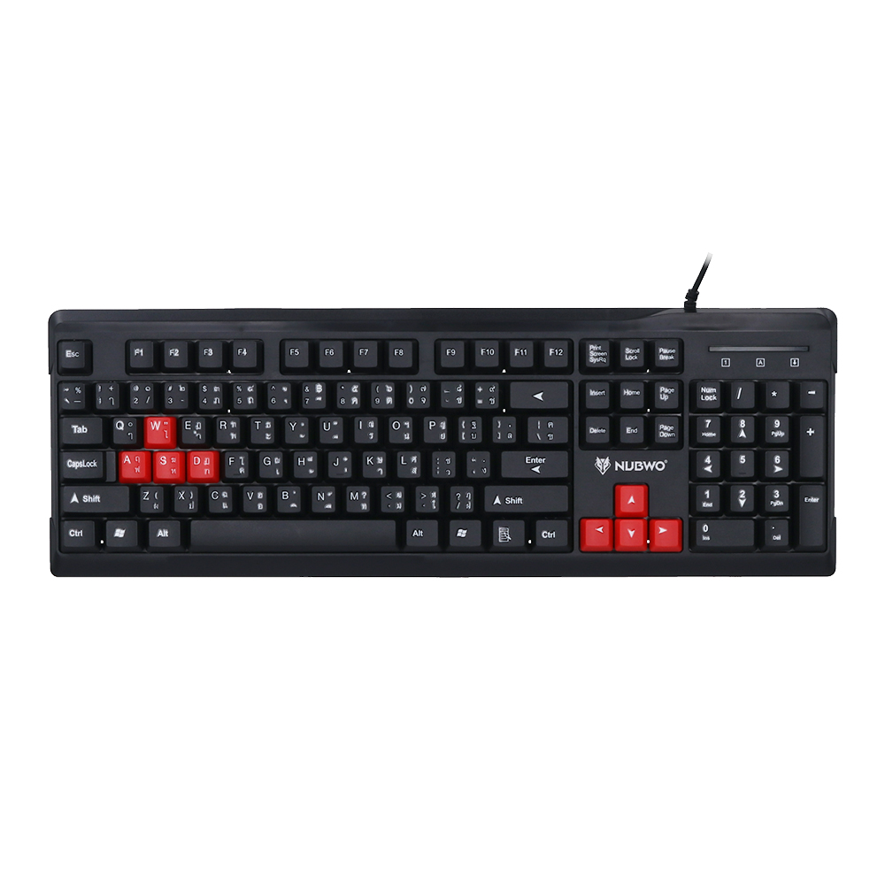 KEYBOARD NUBWO NK15 QUIET BLACK RED thumbnail 2