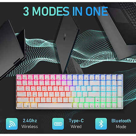 KEYBOARD WIRELESS ROYAL KLUDGE RK100 TWILIGHT /EN (BLUE SWITCH คีย์บอร์ด) thumbnail 4