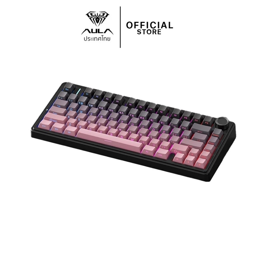 aula KEYBOARD WIRELESS BLUETOOTH AULA F75 PRO GRADIENT PINK (GREEN SWITCH คีย์บอร์ด) — product image 1