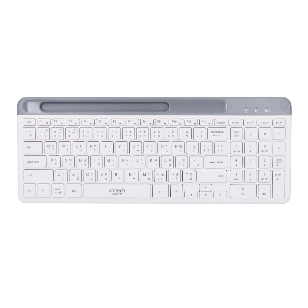 anitech KEYBOARD WIRELESS ANITECH P505 WHITE (BLUETOOTH) — product image 1