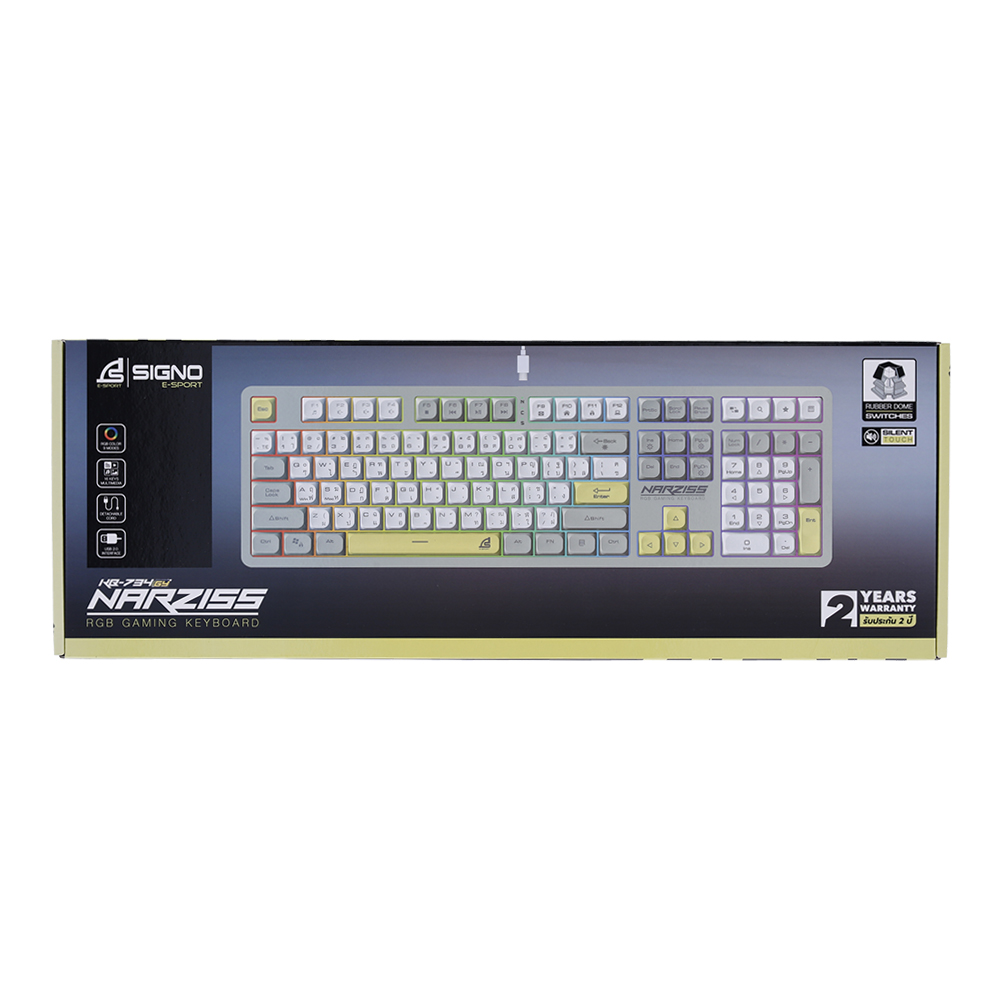 KEYBOARD SIGNO NARZISS KB-734GY (RUBBER SWITCH คีย์บอร์ด) thumbnail 3